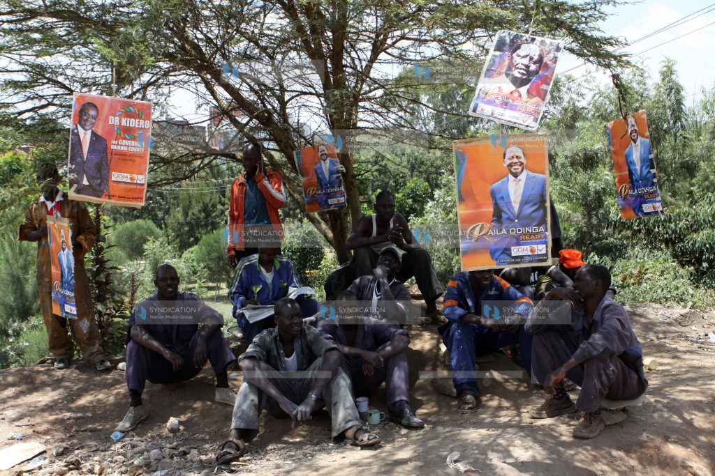 Campaign poster of the Prime Minister Raila Odinga