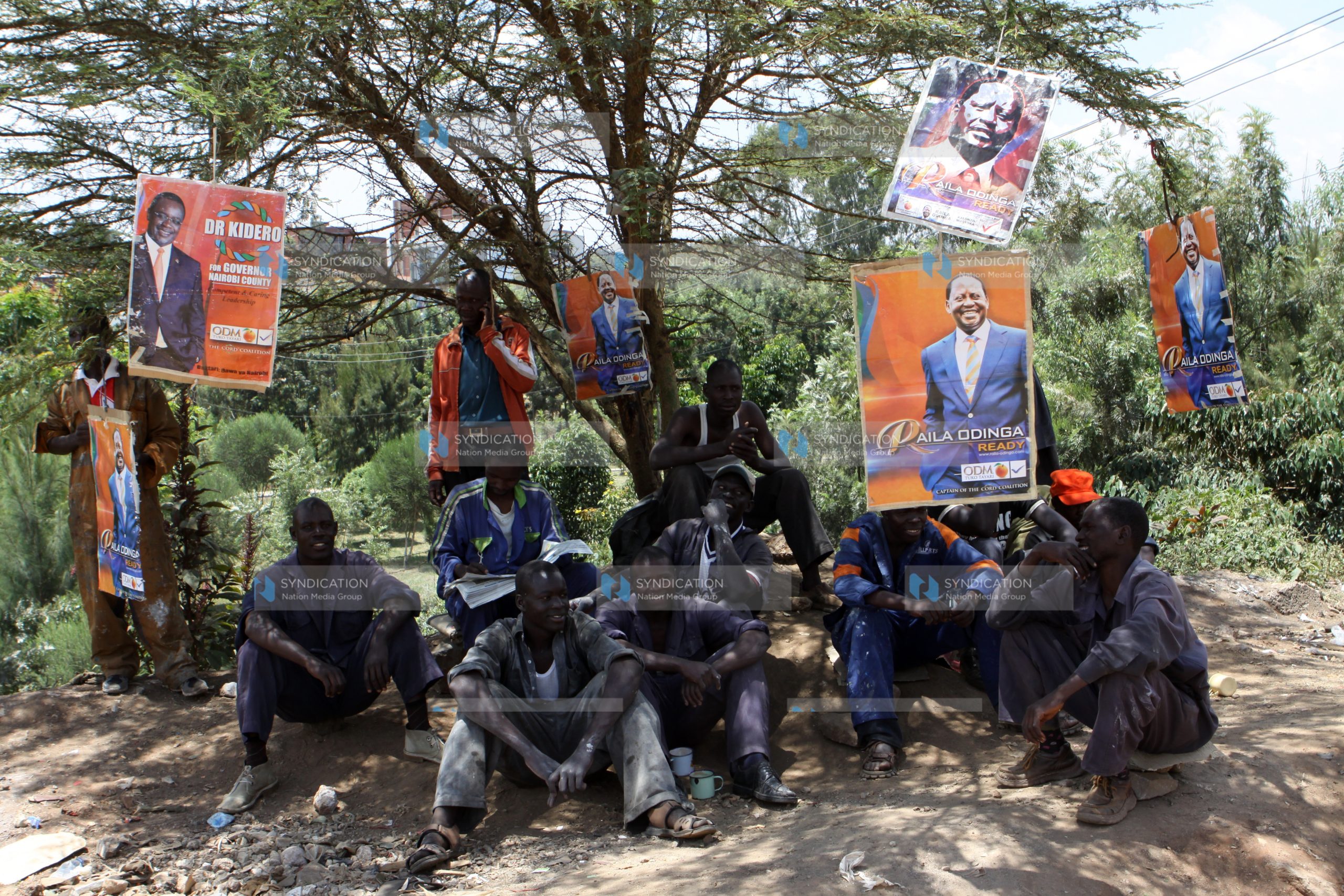Campaign poster of the Prime Minister Raila Odinga