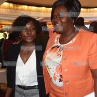 Homabay Governor Gladys Wanga (right) and Embu Governor Cecily Mbarire
