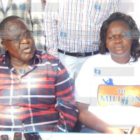 Cyprian Awiti and Woman Representative Gladys Wanga address journalists