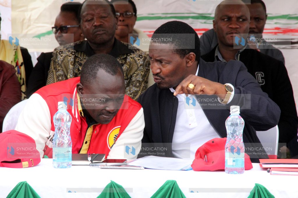 Devolution Cabinet Secretary Mwangi Kiunjuri and Laikipia Women rep candidate Cate Warurguru