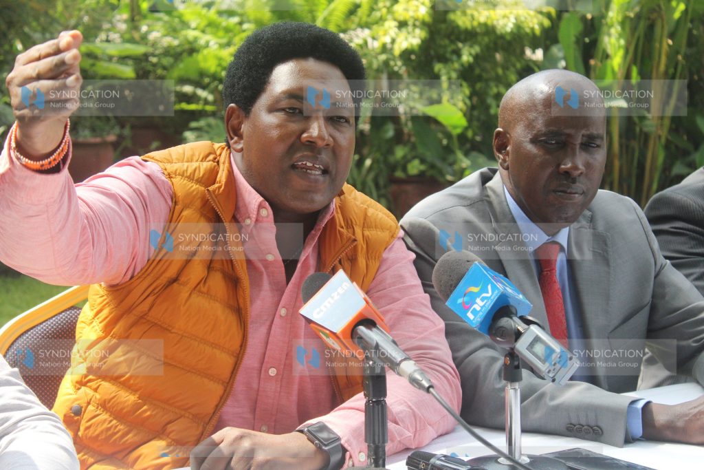 Narok County Senator Ledama Ole Kina with Kajiado Governor Joseph Ole Lenku