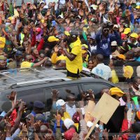 Deputy President William Ruto addresses a Kenya Kwanza campaign rally
