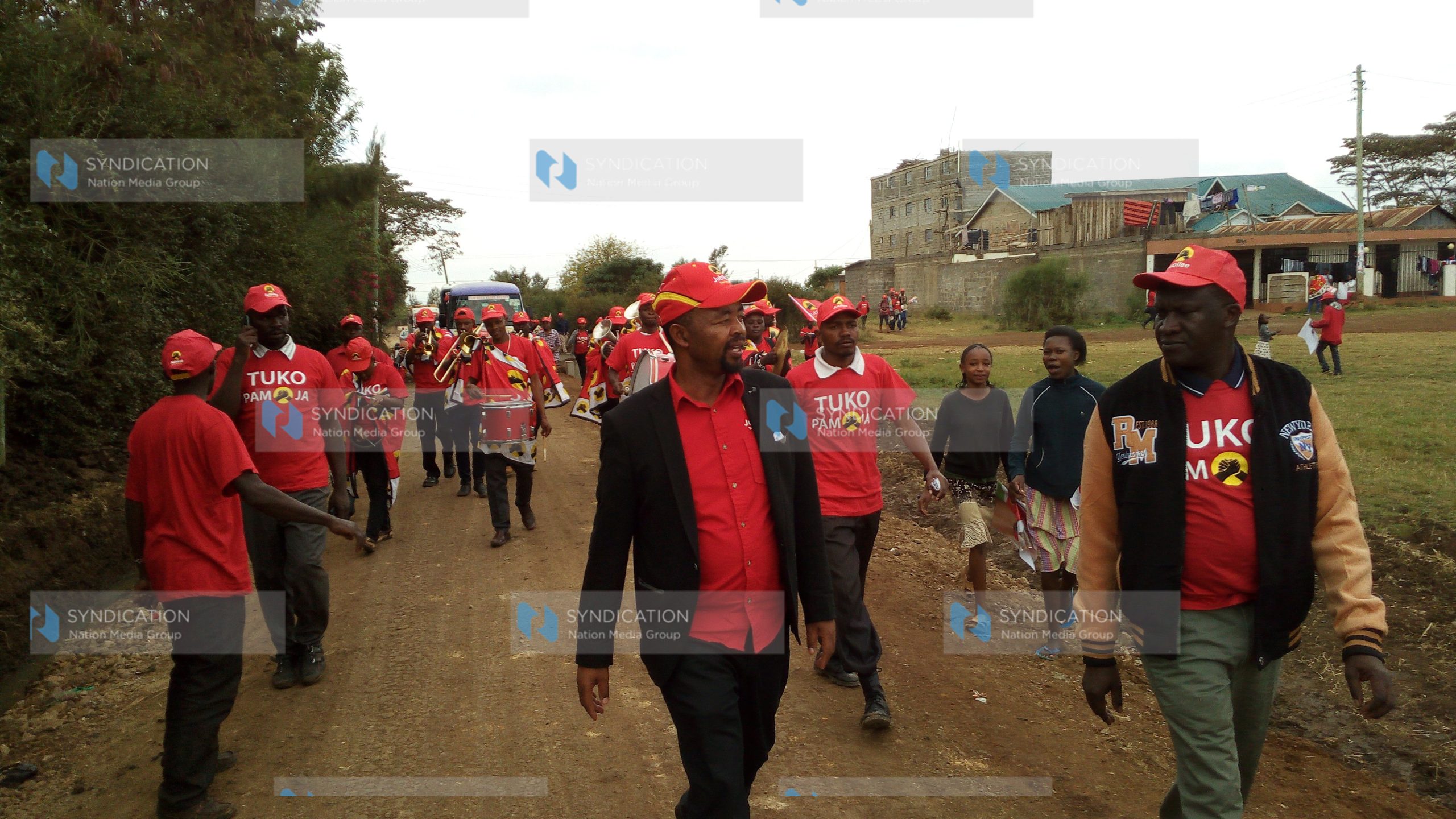 Waihenya Ndirangu, Roysambu MP, during a meet-the-people tour campaign