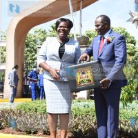 Treasury Cabinet Secretary Ukur Yatani with National Assembly Finance and Planning Committee Chairperson Gladys Wanga