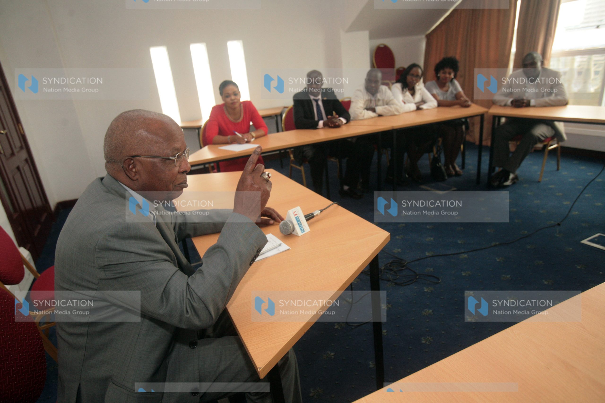 John Njue, Cardinal, addresses members of the youth organization Solidarity for Peace Kenya