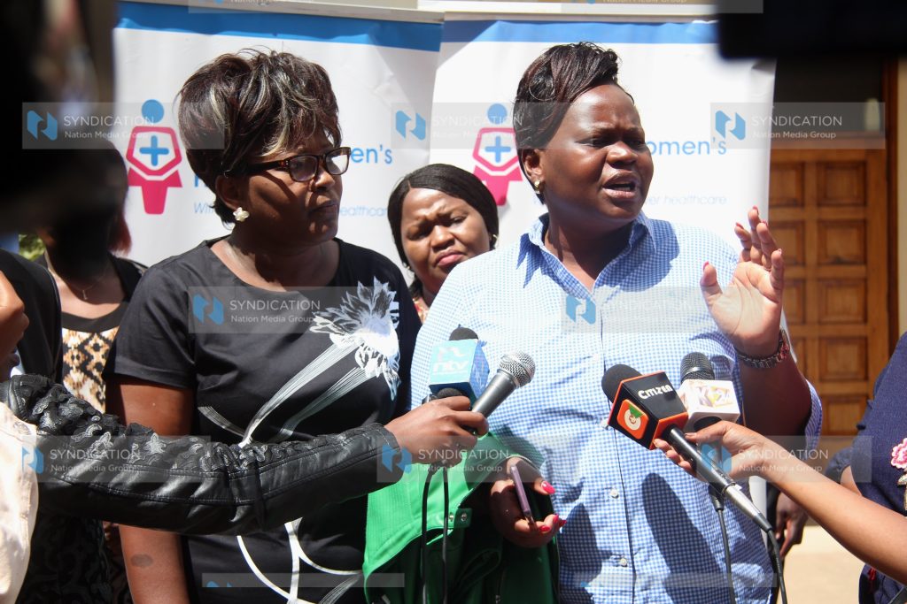 Homa Bay county women representative Gladys Wanga and the Ministry of public service Rachel Shebesh