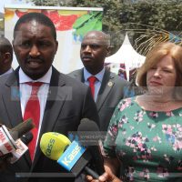 Agriculture CS Mwangi Kiunjuri and Deputy Mission Director of USAID Heather Schildge