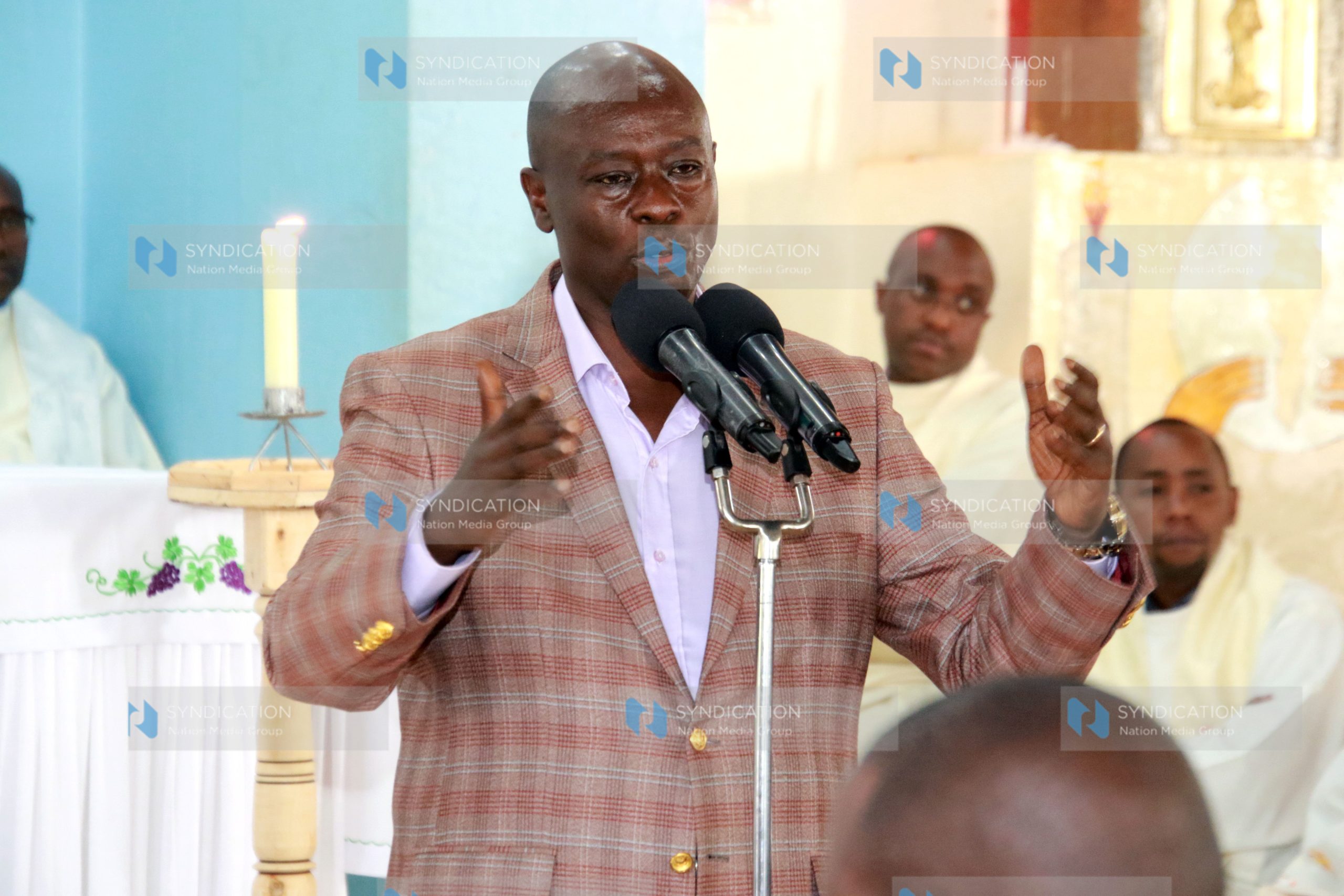 Rigathi Gachagua addresses the faithful at St Charles Lwanga Kahiraini