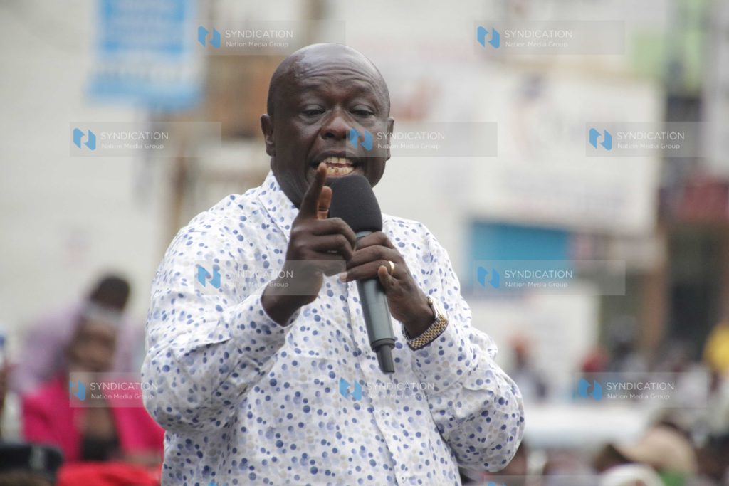 Deputy President Rigathi Gachagua addresses wananchi in Nyeri town