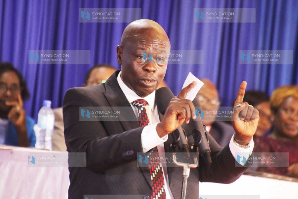 Deputy President Rigathi Gachagua addresses mourners