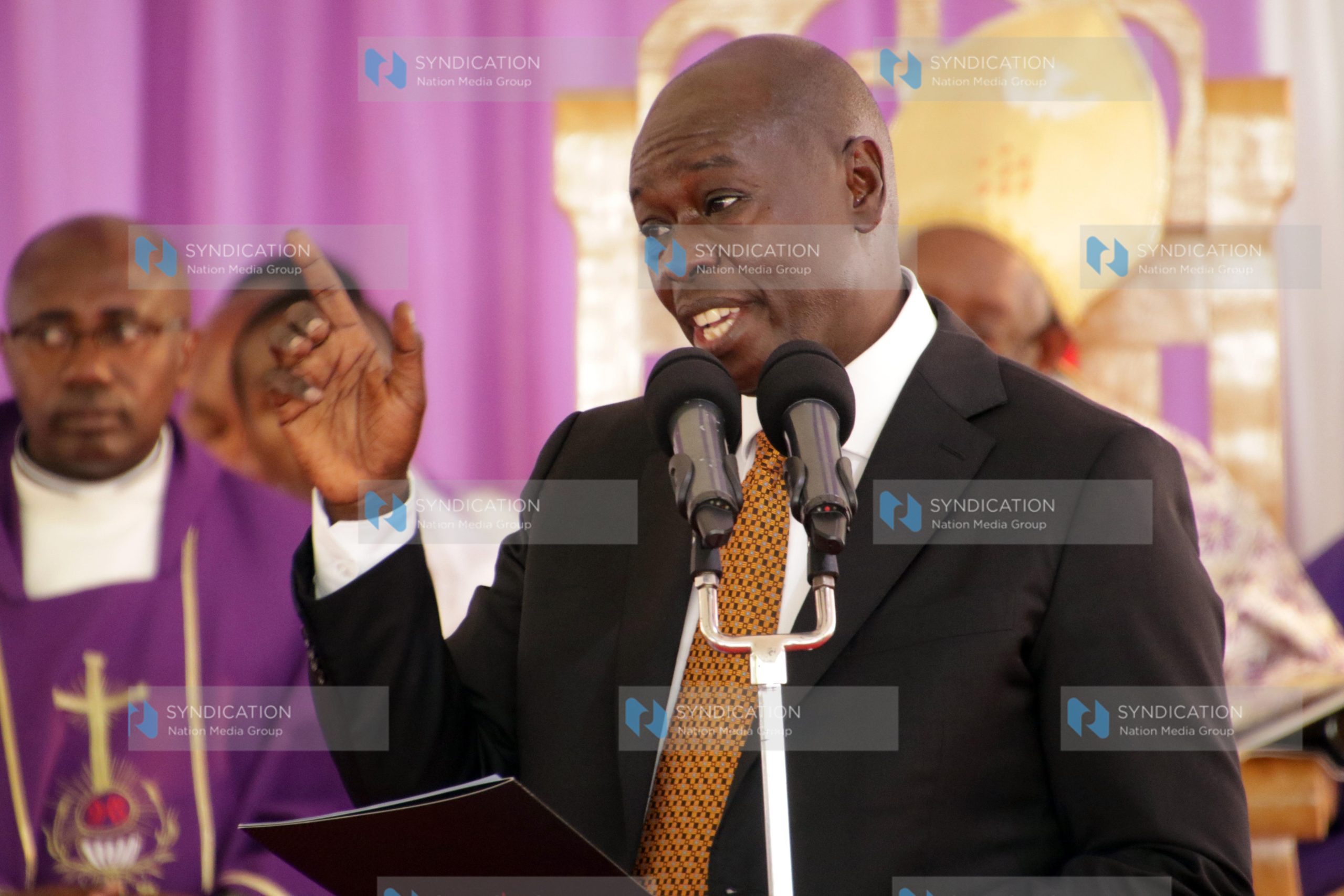 Deputy President Rigathi Gachagua addresses mourners