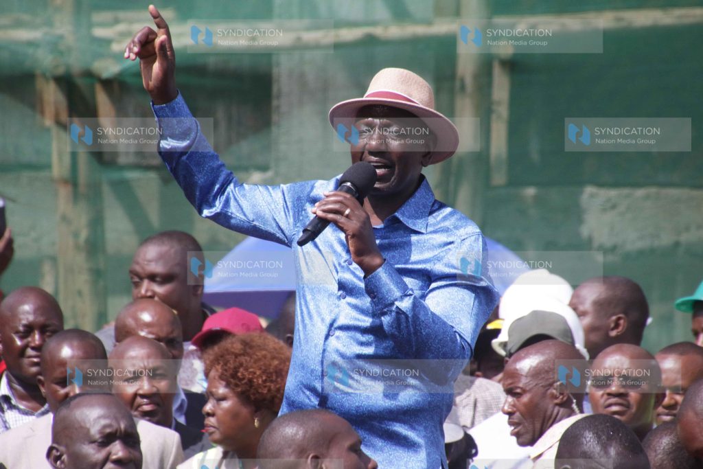 President William Ruto addresses wananchi in Nyeri town