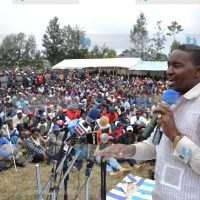 GNU Party leader Mwangi Kiunjuri addresses a crowd