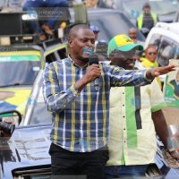 Kiharu MP Ndindi Nyoro addresses wananchi at Mukurweini town