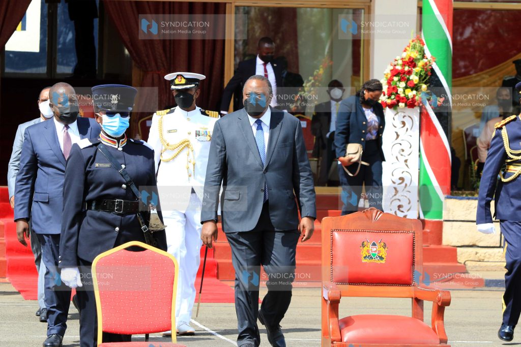President Uhuru Kenyatta at the National Police College-Kiganjo in Nyeri county