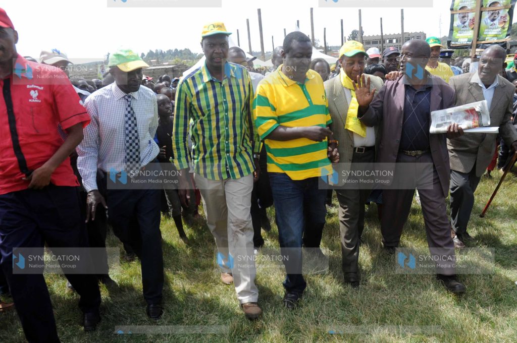 Amani Coalition presidential candidate Musalia Mudavadi and his running mate Jeremiah Kioni