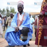 Kisumu Governor Prof Anyang Nyong'o as an elder at Abwawo Village in Kisumu County