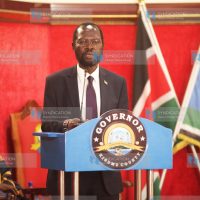 Kisumu Governor Anyang Nyong'o addresses the Kisumu County Assembly