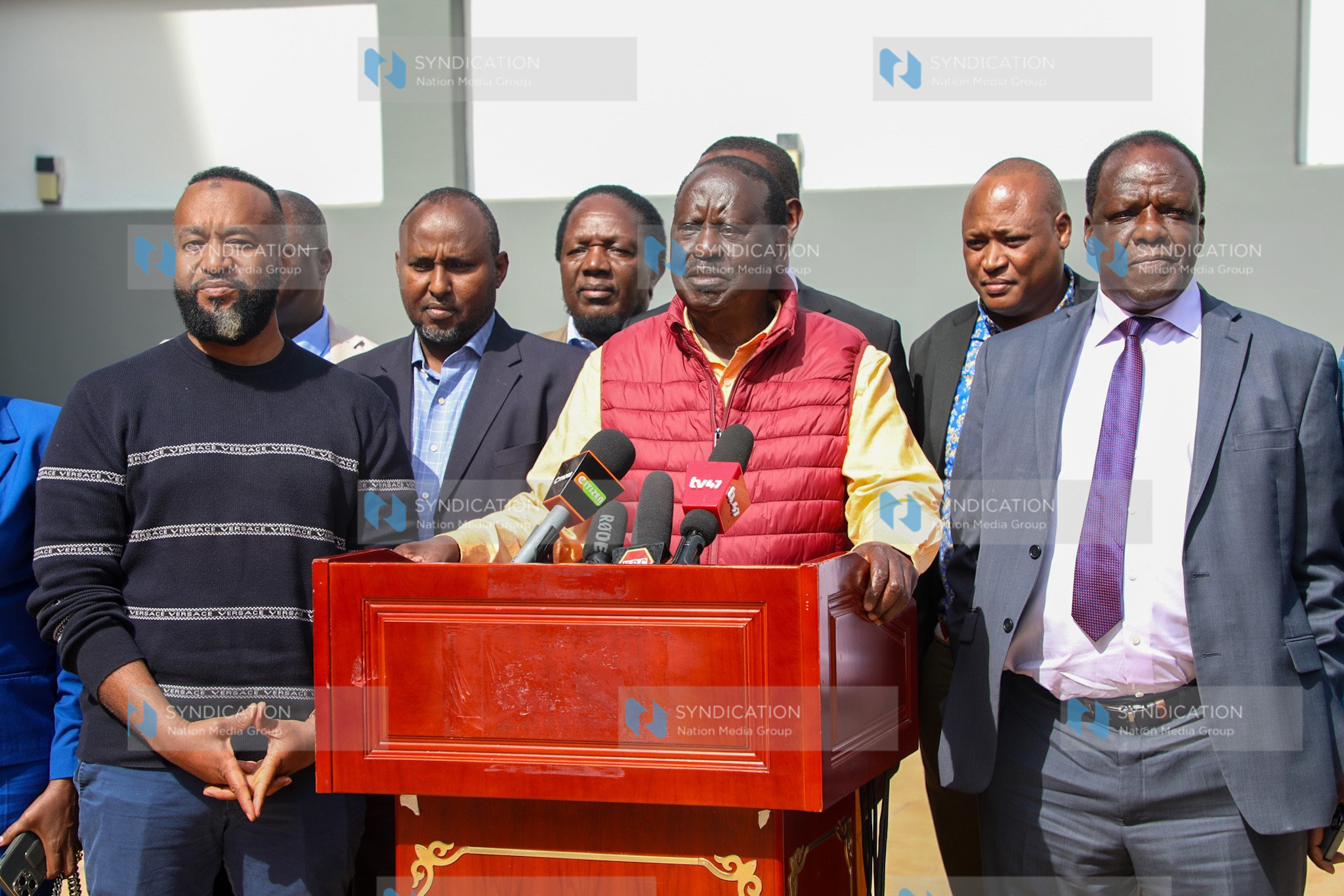Orange Democratic Movement led by Party leader Raila Odinga (Center)