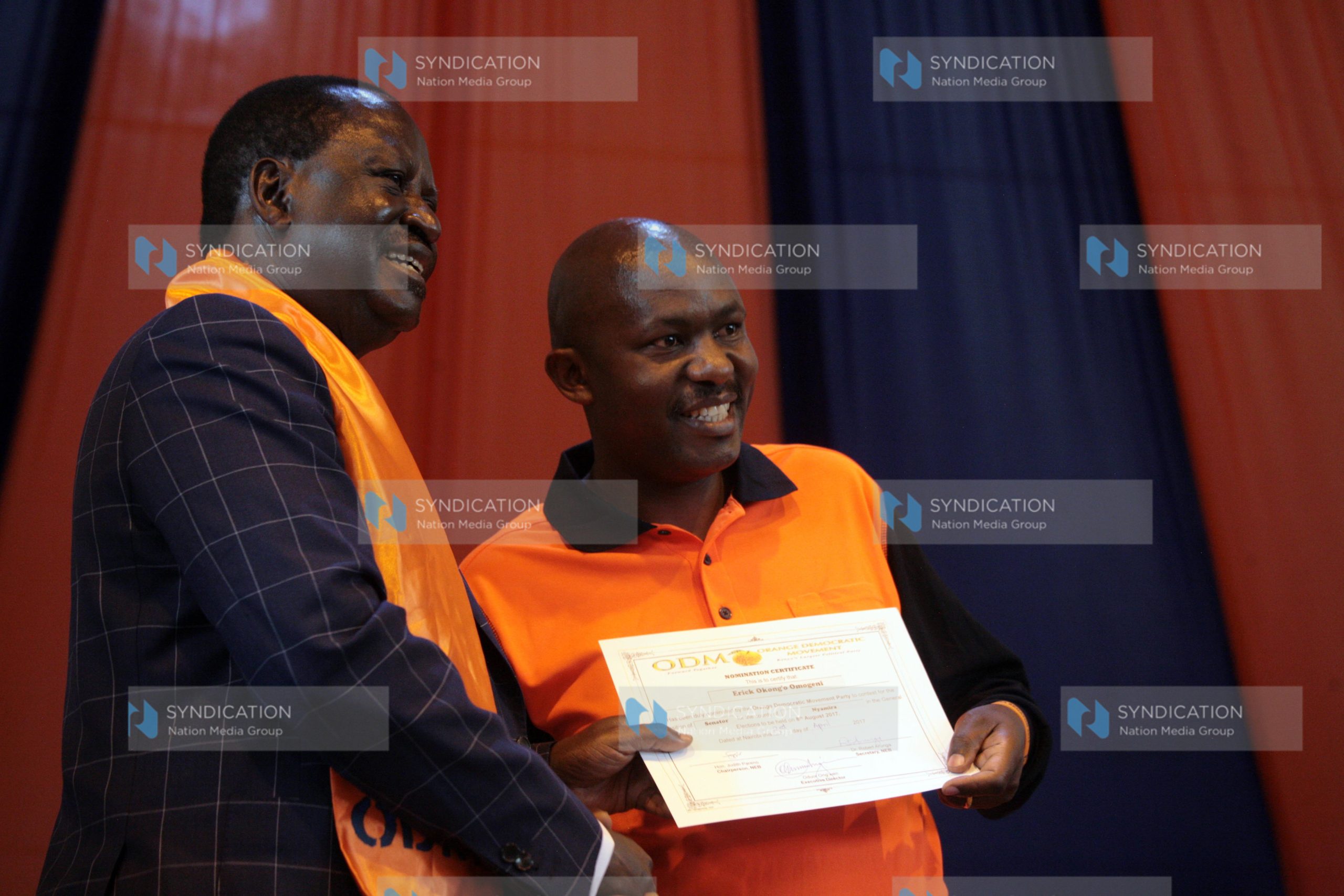 ODM ticket to Nyamira Senatorial Aspirant Erick Okong’o Omogeni