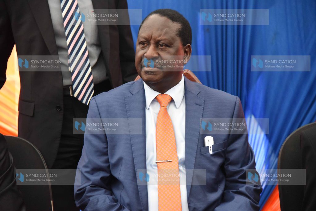 ODM Party Leader Raila Odinga at Orange House in Nairobi