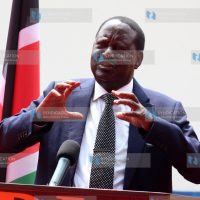Party Leader Raila Odinga addresses the media at the party’s headquarters