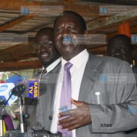 Party leaders address a press briefing at Orange House