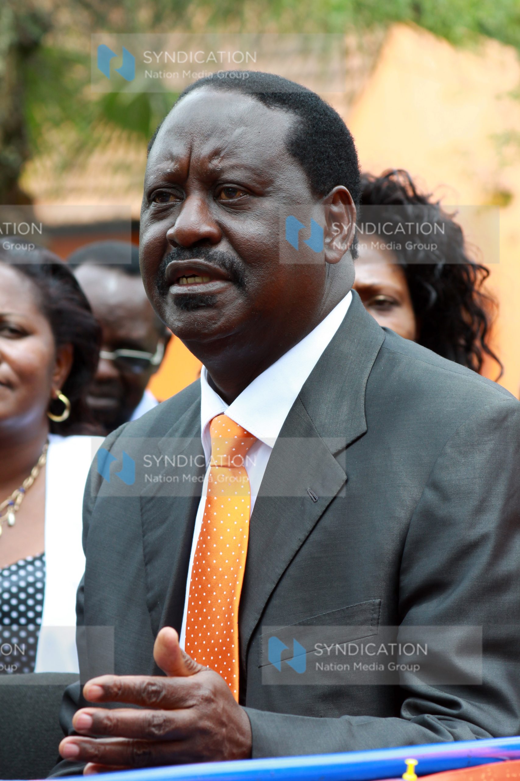 ODM leader Raila Odinga speaks during a press conference