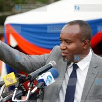 Ali Hassan Joho makes an address at Orange House in Nairobi