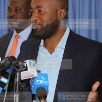 A press briefing in Nairobi's party offices