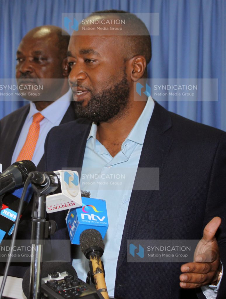 A press briefing in Nairobi's party offices