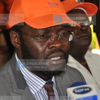 Prof. Anyang’ Nyong’o addresses the press at the party’s Orange House headquarters