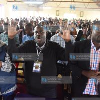 Handshake between ODM Leader Raila Odinga and various other leaders