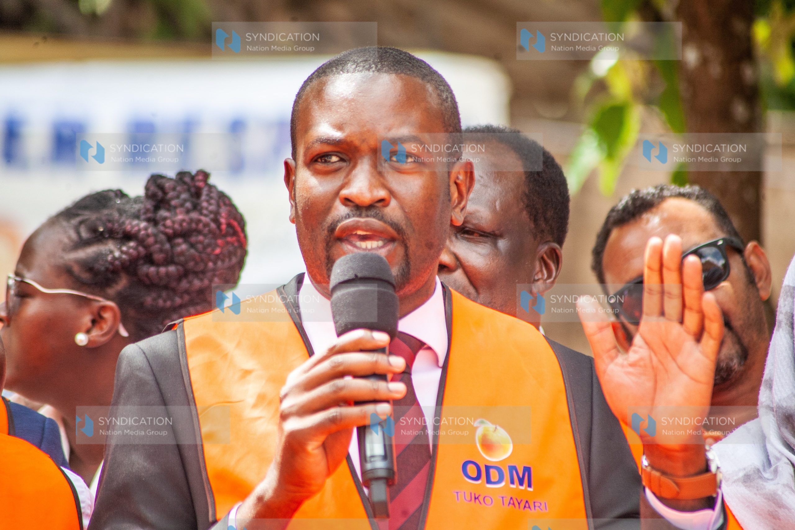 ODM Party Secretary-General Edwin Sifuna address journalists
