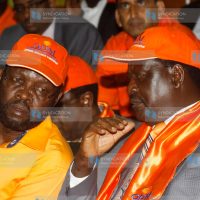 Raila Odinga and Anyang’ Nyong’o address a press conference