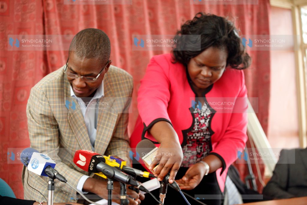 Homa Bay women Representative Gladys Wanga and Ugunja Member of Parliament Opiyo Wandayi