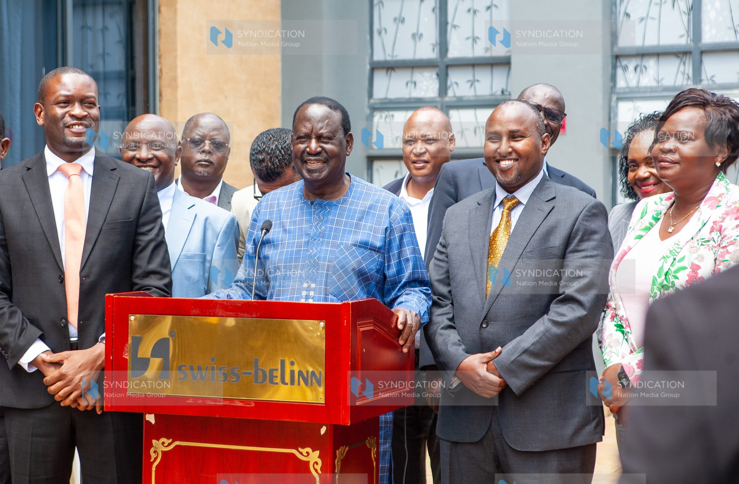 ODM party members, addresses journalists