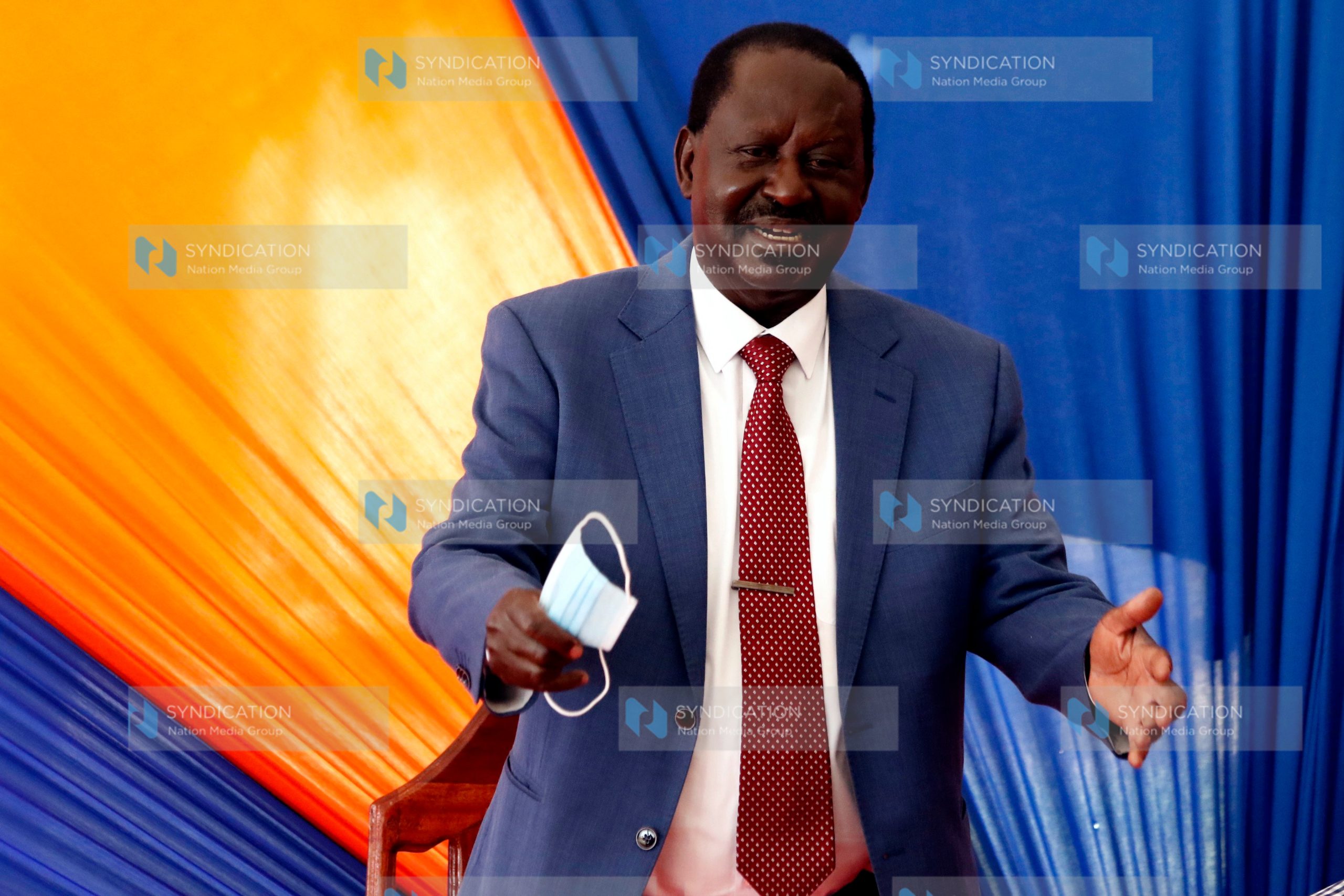 ODM Party Leader Raila Odinga addresses a delegation