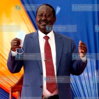 ODM Party Leader Raila Odinga addresses a delegation
