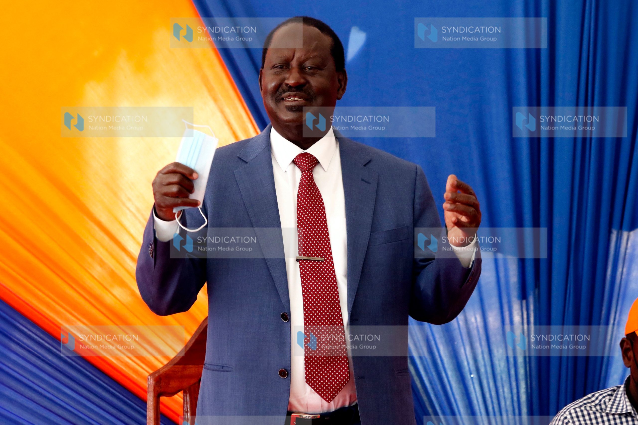 ODM Party Leader Raila Odinga addresses a delegation
