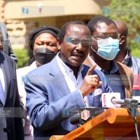 Wiper Party Leader Kalonzo Musyoka addressing a media briefing