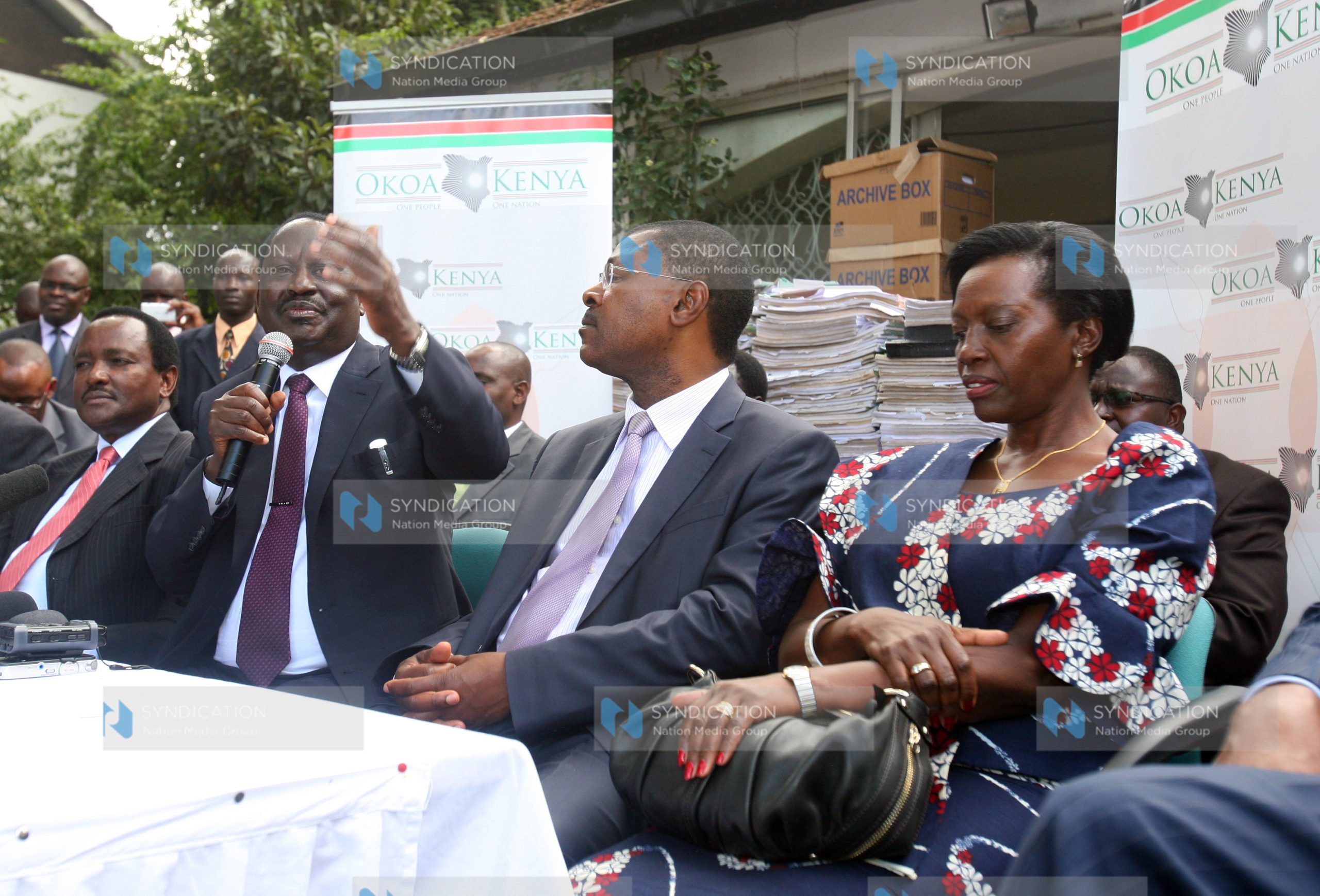 Receiving of documents containing signatures for the Okoa Kenya initiative