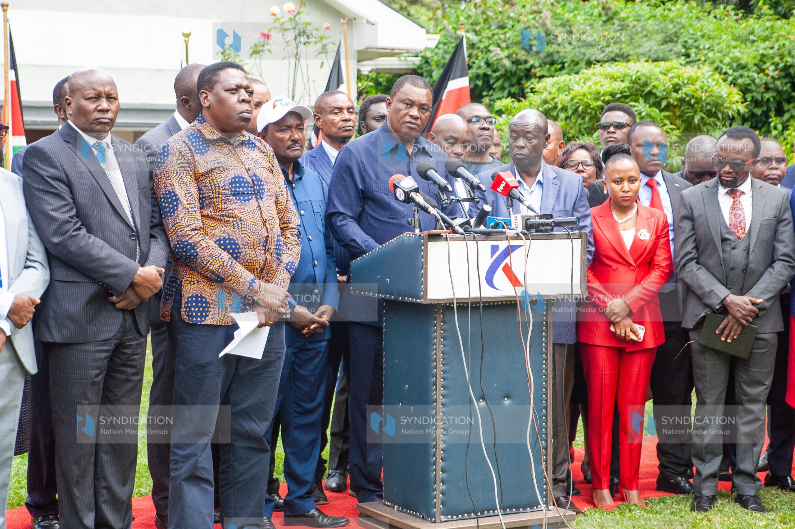 Opposition leaders address journalists at SKM command centre