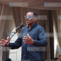 Siaya Governor James Orengo speaks at the funeral service