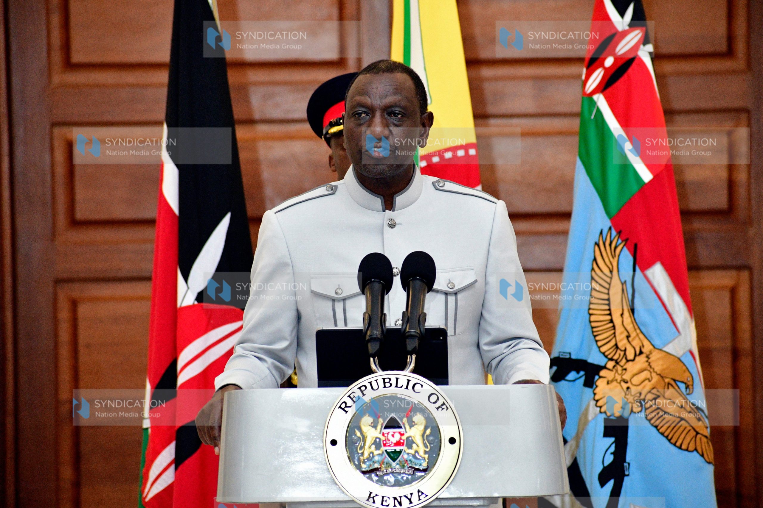 President William Ruto addressing media at State House