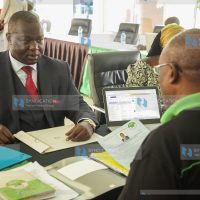 Prof Tom Ojienda when he presented his papers to IEBC officials