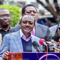 Kalonzo Musyoka (left), DAP-K Party leader Eugene Wamalwa