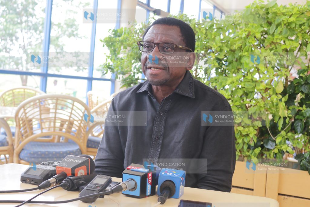 James Orengo addresses journalist at Kisumu International Airport