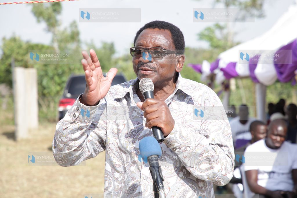Siaya Senator James Orengo speaks at the memorial service